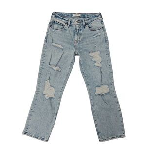 Abercrombie & Fitch The Boyfriend Mid Rise Jeans Womens 26/2 Blue Distressed